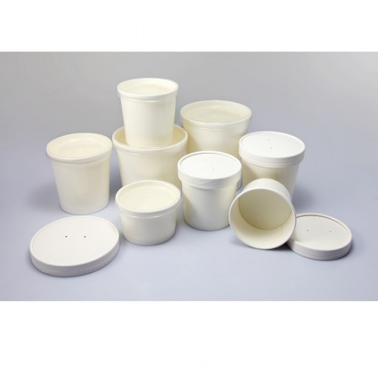 16oz Soup Containers + Paper Lids Spirit