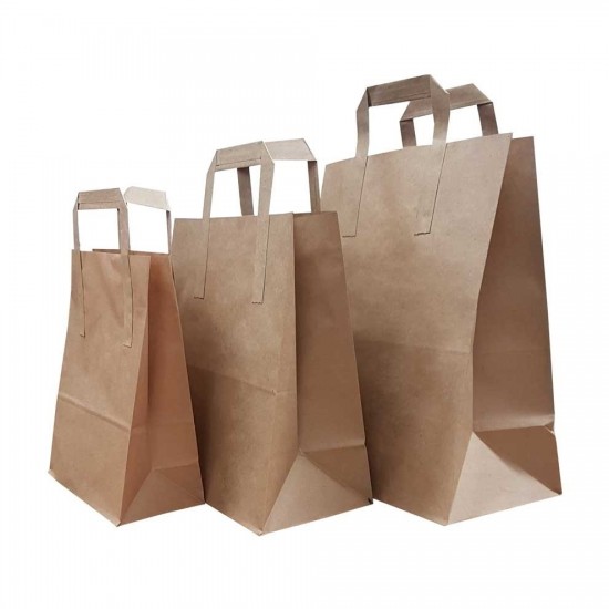 Large Brown Kraft Bag with Handle 10x15.5x12in