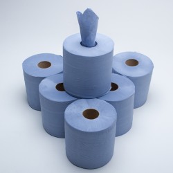 2ply Blue Centre Feed Roll 150mtr